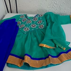 Toddler girl hand made Asian formal outfit